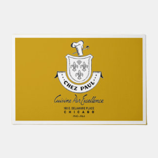 〒1945-1964シカゴフランスの市チェス・ポール・レストラン ドアマット