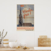 1945 Austrian Poster Free again! Independence ポスター (キッチン)