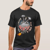1945 HDナックルヘッドVTwinフレームファーティングバイク Tシャツ (正面)