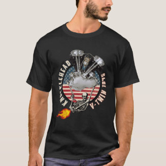 1945 HD Knucklehead VTwin Flame Farting Motorcycle Tシャツ