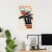 1945 Propaganda Poster Yugoslavia Let's all take ポスター (ホームオフィス)