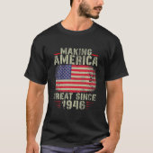 1946年おもしろいか素晴らしらアメリカをデザインに Tシャツ (正面)