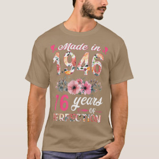 1946年に作られたフローラ76歳76誕生日ギフト Tシャツ