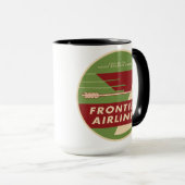 1946年のヴィンテージのフロンティア航空会社のロゴのマグ マグカップ (正面右)