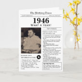 1946年の新聞の誕生日カード 80歳の誕生日 カード (黄色い花)