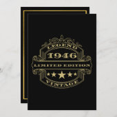 1946年の誕生日パーソナライズされたパーティーへの招待 招待状 (正面/裏面)