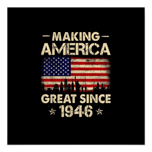 1946年以来アメリカを偉大にする レトロ 76歳の誕生日 ポスター (正面)