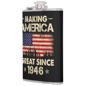 1946年以来アメリカを偉大に 76歳の誕生日を祝おう レトロ フラスク (左)