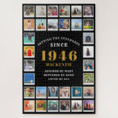 1946年家族の思い出80歳の誕生日フォトコラージュ ジグソーパズル (縦)