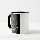 1946年生まれの80歳の誕生日を祝うヴィンテージ ブラック マグカップ (正面左)