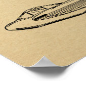 1946年飛んでいる翼航空機特許スケッチプリント ポスター (角)