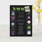 1946誕生日おもしろい事実 カード (黄色い花)