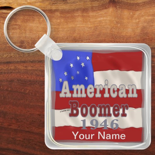 1946誕生日ベビーブーマーカスタムキーホルダー キーホルダー (正面)