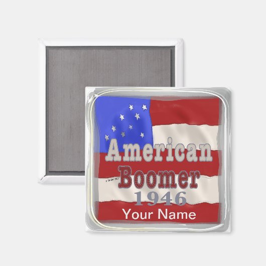 1946誕生日ベビーブーマー マグネット (正面/裏面)
