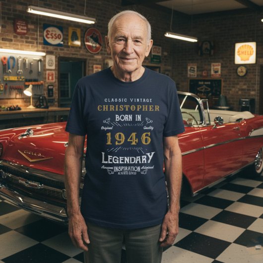 1946 誕生日お祝い レジェンドブルー Tシャツ
