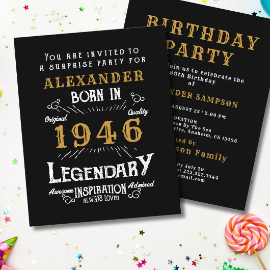 1946 Budget 80th Birthday Invitation Legend チラシ