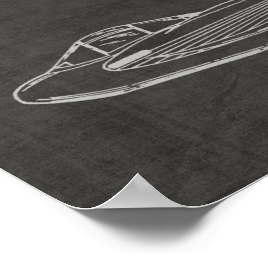 1946 Flying Wing Airplane Patent Art Drawing Print ポスター (角)