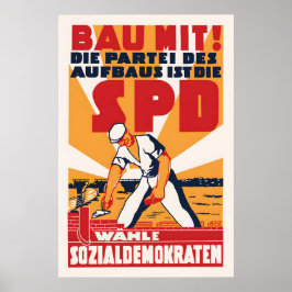 1946 German Election Poster SPD Labour Party Wall ポスター