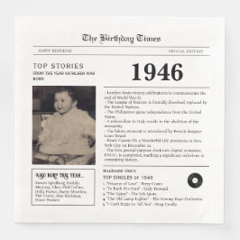 1946 Newspaper Birthday Paper Napkin