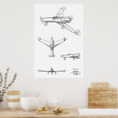 1946 Rear Prop飛行機特許スケッチプリント ポスター (キッチン)