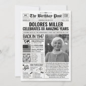 1947カスタム年新聞紙誕生日カードのトレンド シーズンカード (正面)