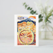 1947シチリアイタリア旅行ポスターエターナル春 ポストカード (スタンド正面)