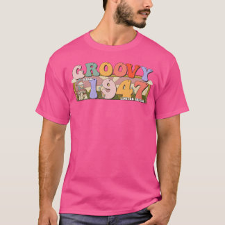 1947年からグルーヴィーなレトロヒッピー76歳の誕生日お友達 Tシャツ