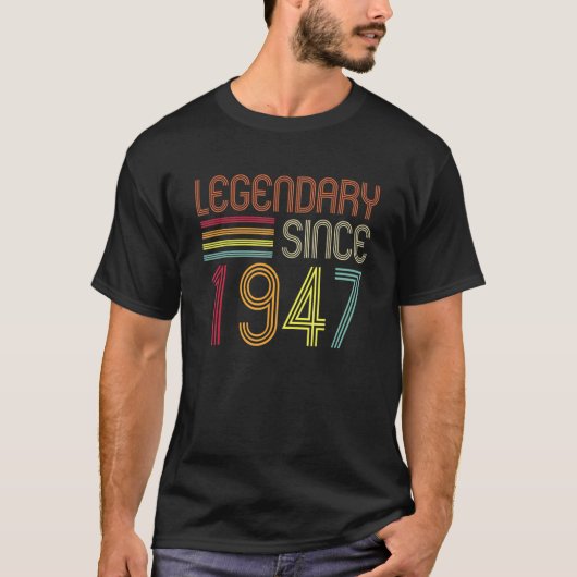 1947年から伝説的75番目の誕生日レトロ75年 Tシャツ (正面)