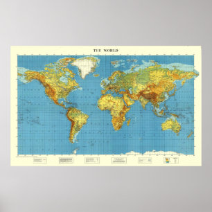 1947年の世界地図 ポスター