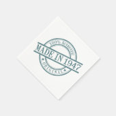 1947年の誕生年間の丸ゴム印のロゴで作られる スタンダードカクテルナプキン (角)