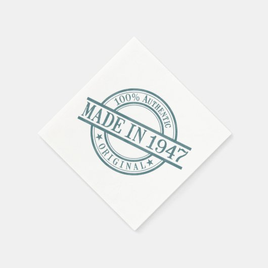 1947年の誕生年間の丸ゴム印のロゴで作られる スタンダードカクテルナプキン (角)