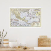 「1947年カリブのと各国の地図… ポスター (キッチン)