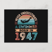 1947年生まれの水泳選手 80歳の誕生日 水泳ギフト ポストカード (正面)