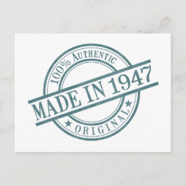 1947年生まれ 丸型ゴム印ロゴ ポストカード