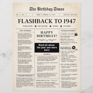 1947年誕生日新聞紙風デザイン せぴあ色