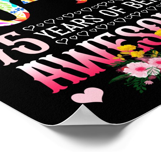 1947年1月75日誕生日75年素晴らしフローラ ポスター (角)