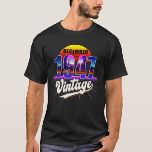 1947年12月レトロ74th誕生日Vaporwave 70s Tシャツ