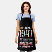 1947年6月第75誕生日75年素晴らしフローラ エプロン (着用した状態)