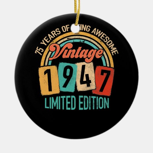 1947年75誕生日75素晴らし歳 セラミックオーナメント (正面)