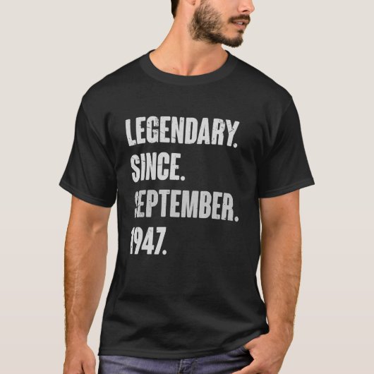 1947年9月以来の伝説75歳B Tシャツ (正面)