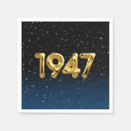 1947年 スター ナプキンの誕生日 バルーン スタンダードカクテルナプキン