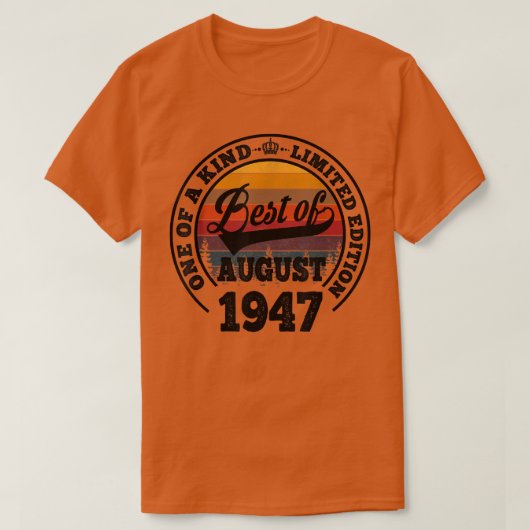 1947最高の年75年の75年の誕生日ギフトの威厳がある中 Tシャツ (デザイン正面)