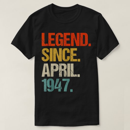 1947生まれ年77歳1947年に誕生 Tシャツ (デザイン正面)