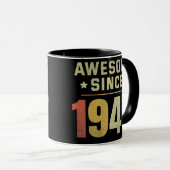 1947素晴らし年から75誕生日レトロ男性の女性  マグカップ (正面右)
