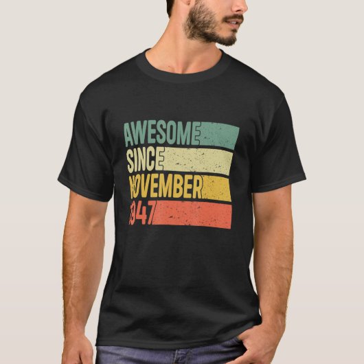 1947素晴らし年11月以来75歳のギフト75t tシャツ (正面)