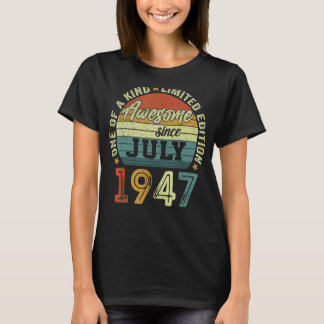 1947素晴らし年7月以来75歳75誕生日 Tシャツ
