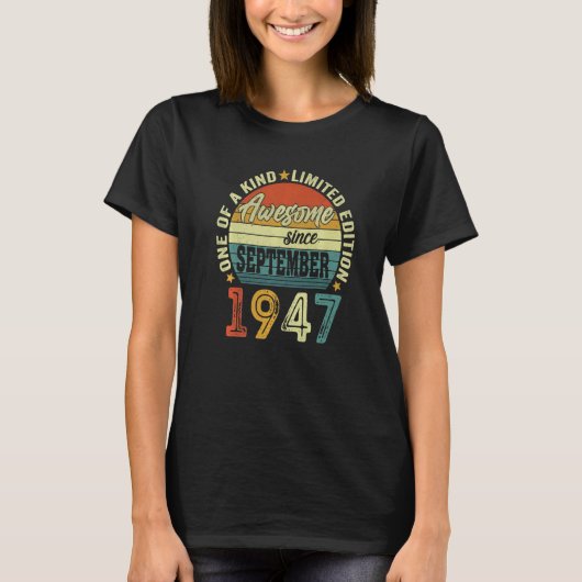 1947素晴らし年9月以降75歳BDa Tシャツ (正面)