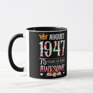 1947 威厳がある 75誕生日75年素晴らしフローラ マグカップ