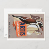 1947 Artis Zoo Amsterdam Penguinsポスター ポストカード (正面/裏面)