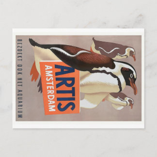 1947 Artis Zoo Amsterdam Penguinsポスター ポストカード